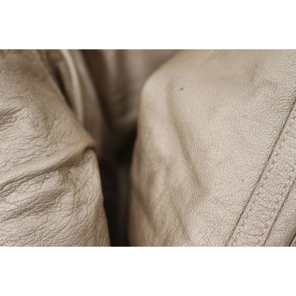 adidas women's size XS leather snap button closure jacket hooded gold trefoil - Picture 10 of 15